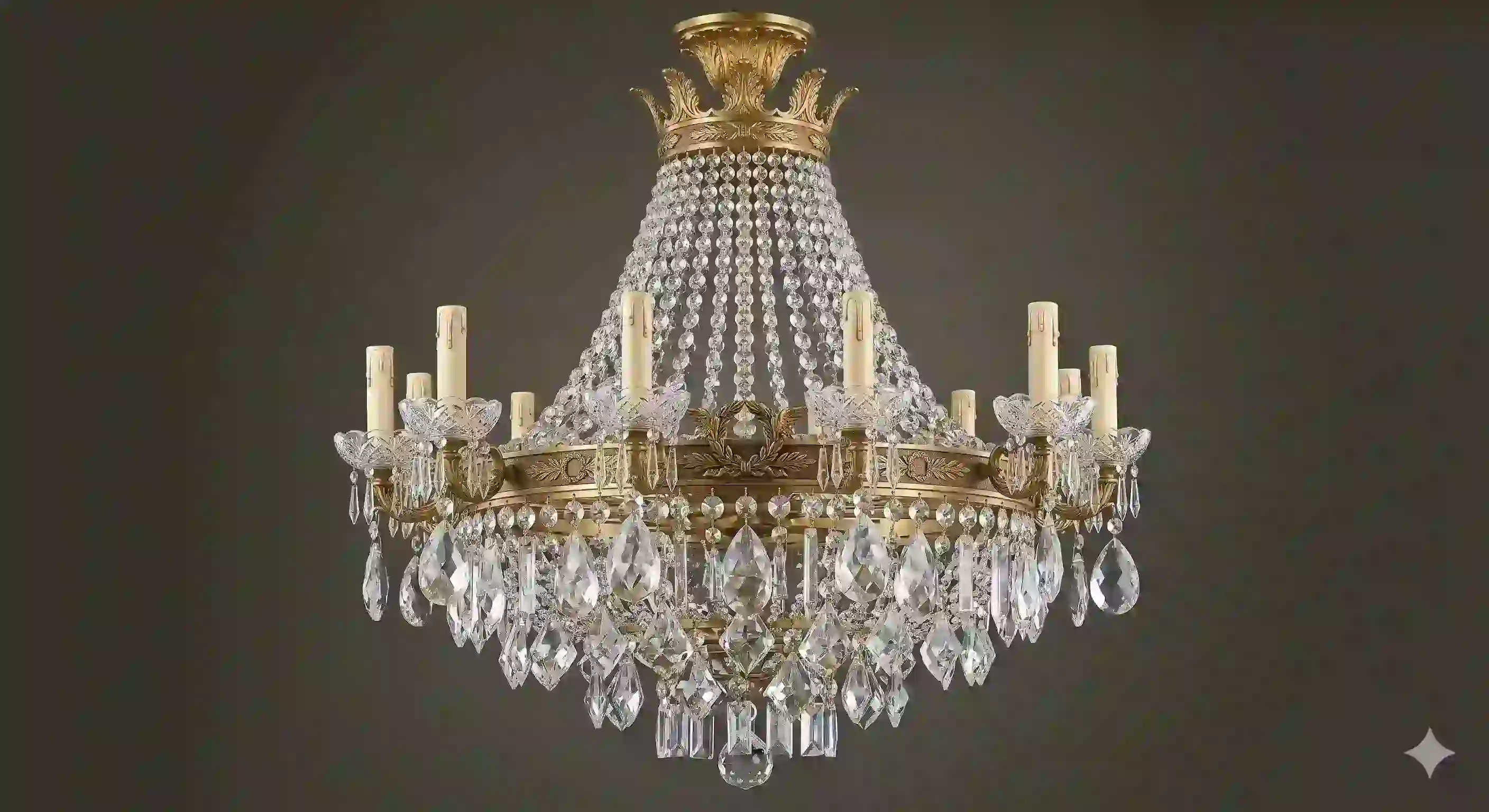 Vergulde wandlamp